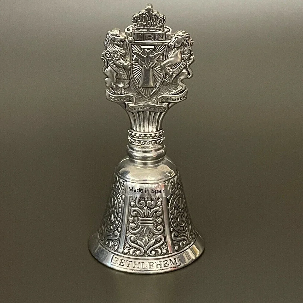 TBN‎ Trinity Broadcasting Network Bethlehem Silver-tone Metal Bell Made in Spain